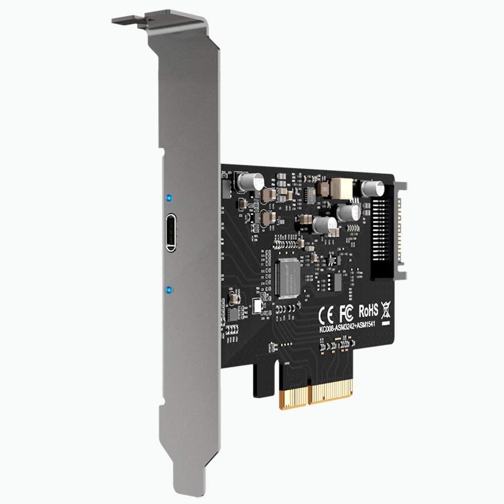 Maiwo KC008 PCI Express x4 kort till 1x extern USB Type C 20 Gbps USB 3.2 Gen 2x2 PCIe 3.0 x4