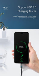 Mcdodo CA-6190 USB C till USB A kabel för synkning och snabb laddning, LED indikator, laddningen slutas automatisk när laddningen är klar, svart, 1m