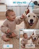 4K HD WiFi Mini-Övervakningskamera Inomhus för Livesändning med Mörkerseende och Rörelsesensor