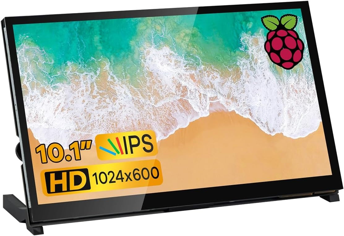 NÖRDIC 10,1" Pekskärm, 1024x600 IPS LCD-panel med kapacitiv touch, HDMI-skärm för Raspberry Pi