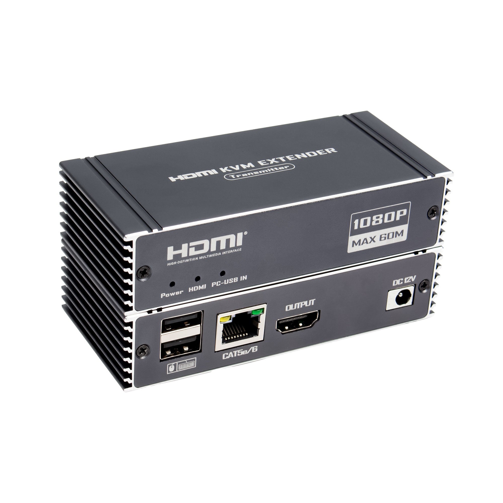 NÖRDIC 1080P 60Hz 65M HDMI KVM Extender USB över Cat5e/Cat6, POC med loop-stöd, USB för tangentbord och mus till PC/dator