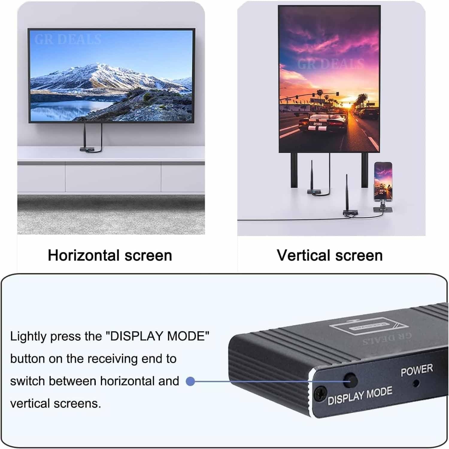 NÖRDIC 1080P Full HD HDMI Trådlös 180m Förlängare TX till RX Loop Out WiFi 5.8G