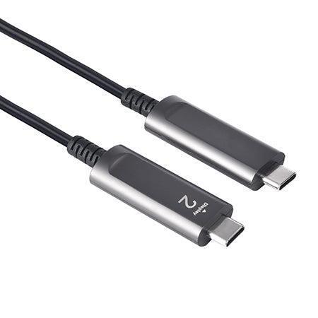 NÖRDIC 10m Aktiv AOC Fiber kabel USB 3.2 Gen2 Type C till Type C 4K 60Hz 10Gbps PD60W