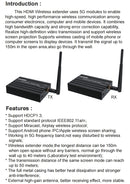 NÖRDIC 150m HDMI Wireless Extender1080P Miracast