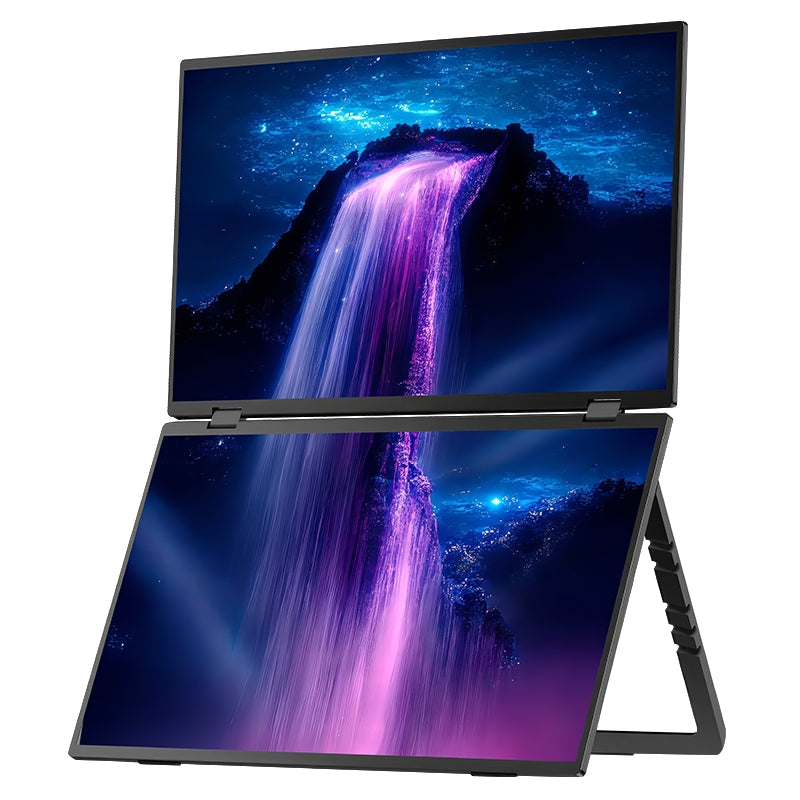 NÖRDIC 15.6" Portable Dual IPS Monitor Laptop Monitor Extension, FHD 1080p
