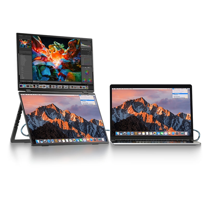 NÖRDIC 15.6" Portable Dual IPS Monitor Laptop Monitor Extension, FHD 1080p