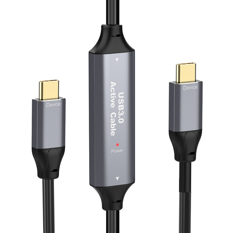 NÖRDIC 15m Aktiv USB 3.0 C till C-kabel, 5Gbps Super Speed USB-kabel