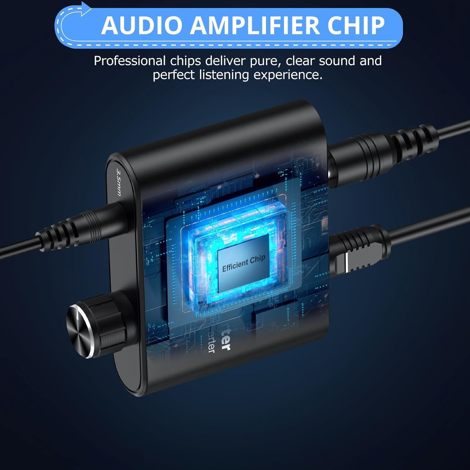 NÖRDIC 192 kHz Digital till analog ljudomvandlare, SPDIF optisk till 3,5 mm adapter med 1 m optisk kabel + 1 m 3,5 mm ljudkabel