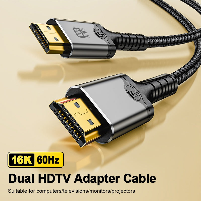 NÖRDIC 1m HDMI 2.2 kabel 96 Gbps, stöd för 16K 60Hz, 8K 240Hz, 4K 480Hz, HDCP 2.2 & 2.3, DTS:X, Dynamic HDR10+ och eARC