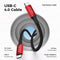 NÖRDIC 1m USB4 USB-C till C nylonflätad kabel PD3.1 240W 40G 8K60Hz 4K144Hz röd