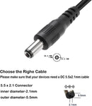 NÖRDIC 1m USB-A cable to DC 5.5x2.1mm 2A
