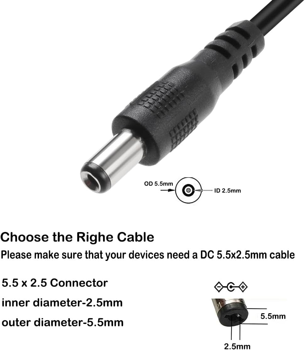 NÖRDIC 1m USB-A kabel till DC 5.5x2.5mm 2A