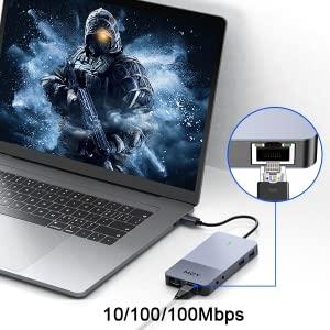 NÖRDIC 1 till 11 USB-C DisplayLink dockningstation för tre monitorer 2xHDMI 4K60Hz 1xDP4K60Hz  DP87W Thunderbolt 3/4