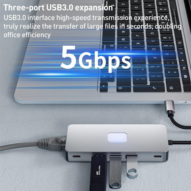 NÖRDIC 1 till 10 USB-C dockningsstation 2xHDMI 4K60Hz 3xUSB3.0, 1xUSB-C, 1xRJ45 GigaLan, 1xPD100W, 1xSD & 1xMicroSD