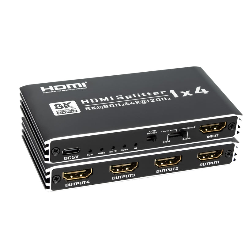 NÖRDIC 1 till 4 Splitter HDMI 2.1 8K60Hz 4K120Hz