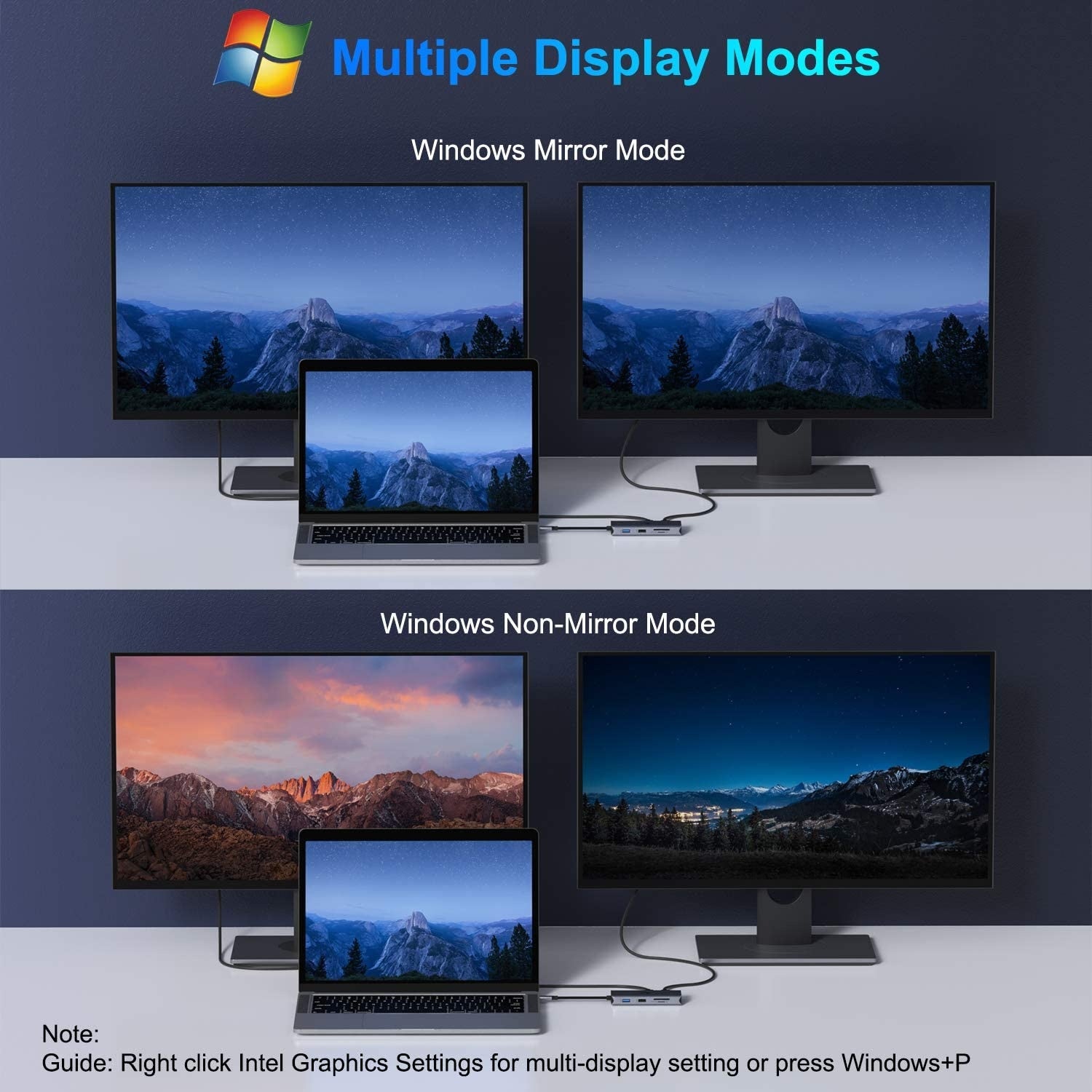 NÖRDIC 1 till 4 USB-C Dockningsstation 1xHDMI-4K60Hz, 1xDP-4K60Hz Dubbla skärmar 1xUSB-C PD100W 1xUSB-A 5G