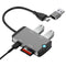 NÖRDIC 1 till 5 USB dockningsstation och kortläsare - SD, MicroSD/TF, 2x USB-A, 1xUSB-C