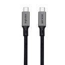 NÖRDIC 25cm USB4 USB-C till C nylonflätad kabel PD3.1 240W 40G 8K60Hz 4K144Hz grå