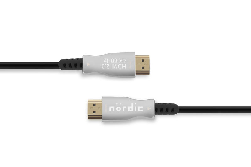 NÖRDIC 25m Aktiv AOC Fiber Optisk HDMI 2.0 4K 60Hz 18Gbps EDID CEC HDR ARC Dolby DTS-HD