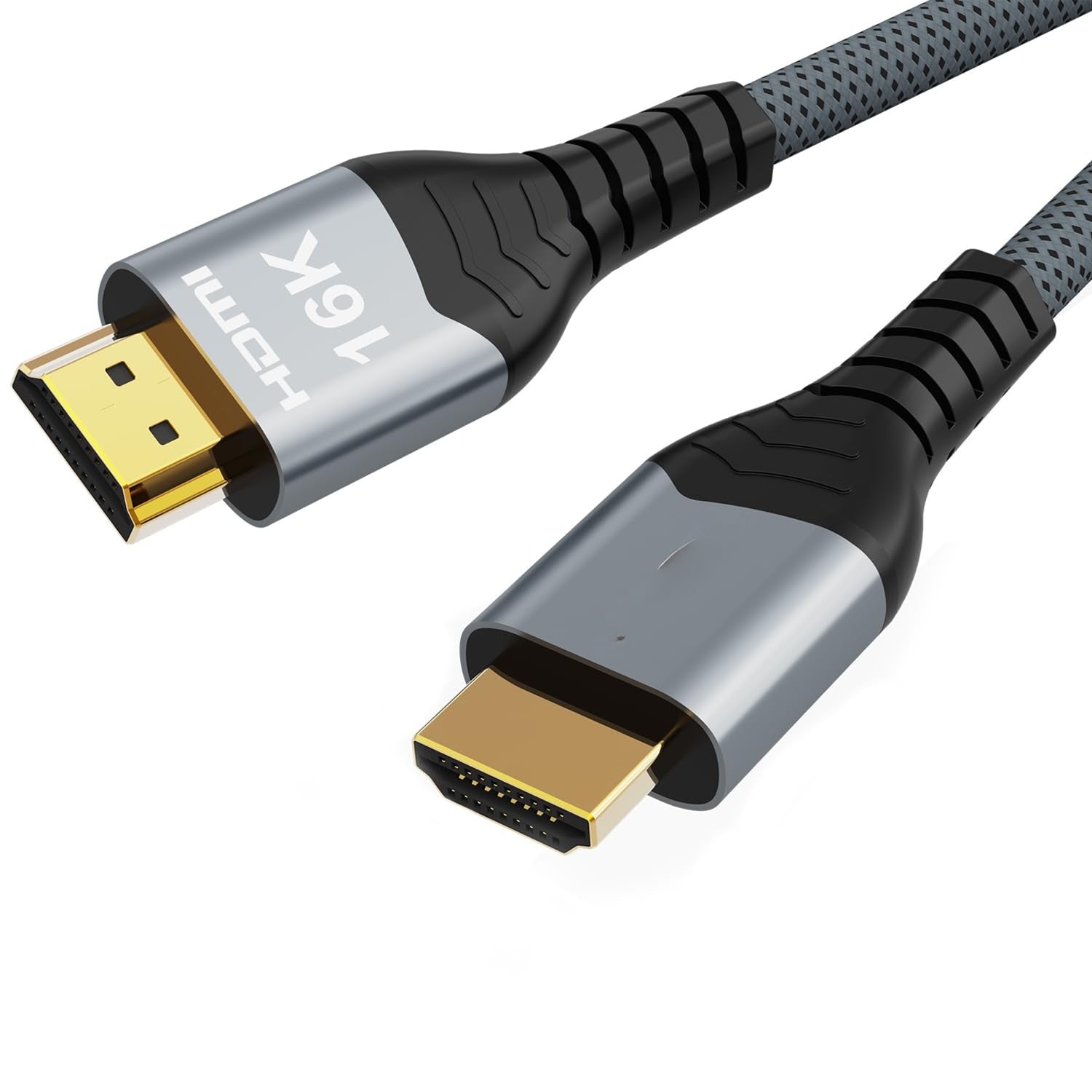 NÖRDIC 2m HDMI 2.2 kabel 96 Gbps, stöd för 16K 60Hz, 8K 240Hz, 4K 480Hz, HDCP 2.2 & 2.3, DTS:X, Dynamic HDR10+ och eARC