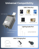 NÖRDIC USB-C till Lightning + USB-C Adapter för Ljud och Snabb laddning 45W