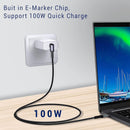 NÖRDIC 2m 10Gbps 5A Power Delivery PD100W med Emarker USB3.2 Gen2 USB-C till C kabel snabb laddning