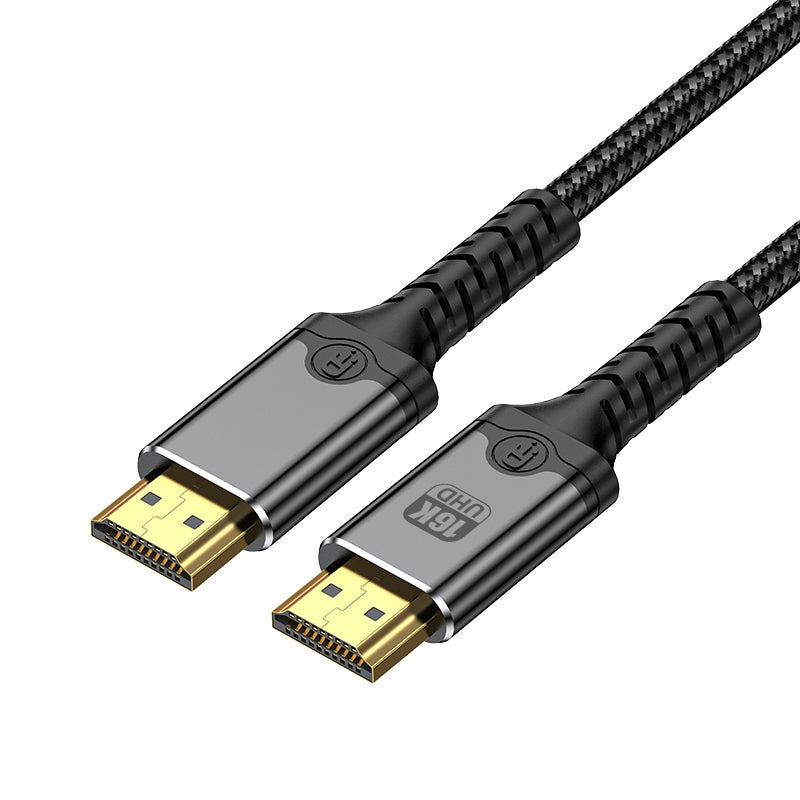 NÖRDIC 2m HDMI 2.2 kabel 96 Gbps, stöd för 16K 60Hz, 8K 240Hz, 4K 480Hz, HDCP 2.2 & 2.3, DTS:X, Dynamic HDR10+ och eARC