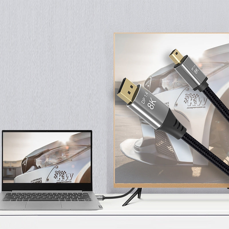 NÖRDIC 2m Mini DisplayPort till DisplayPort-kabel 8K@60Hz 4K@240Hz 32.4Gbps