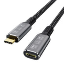 NÖRDIC 2m Thunderbolt 4 förlängningskabel, USB-C hane till hona, 100W snabbladdning, 40Gbps, 8K 60Hz
