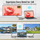 NÖRDIC 2m Thunderbolt 5 kabel 80Gbps dataöverföring 240W laddning 120Gbps bandbredd 16K60Hz 8K60Hz 4K540Hz