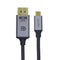 NÖRDIC 2m USBC till Displayport kabel UHD 4K 60Hz DP 1.2 21,6Gbps HDCP Alt Mode Over USB C, Aluminium kontakter Space Grey