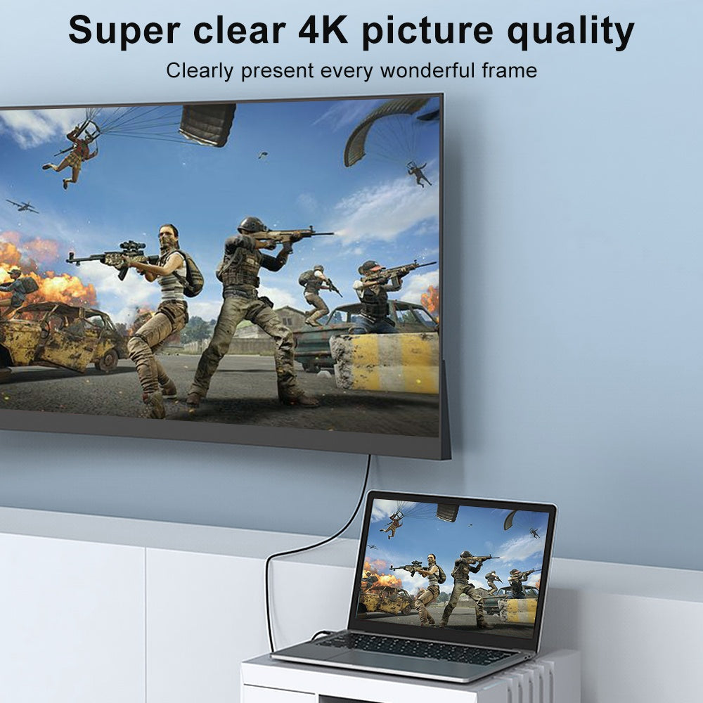 NÖRDIC 2m USBC till HDMI 4K 60Hz nylonflätad kabel space grey stöd för HDCP1.4 och 2.2 Ren koppar 99,99%