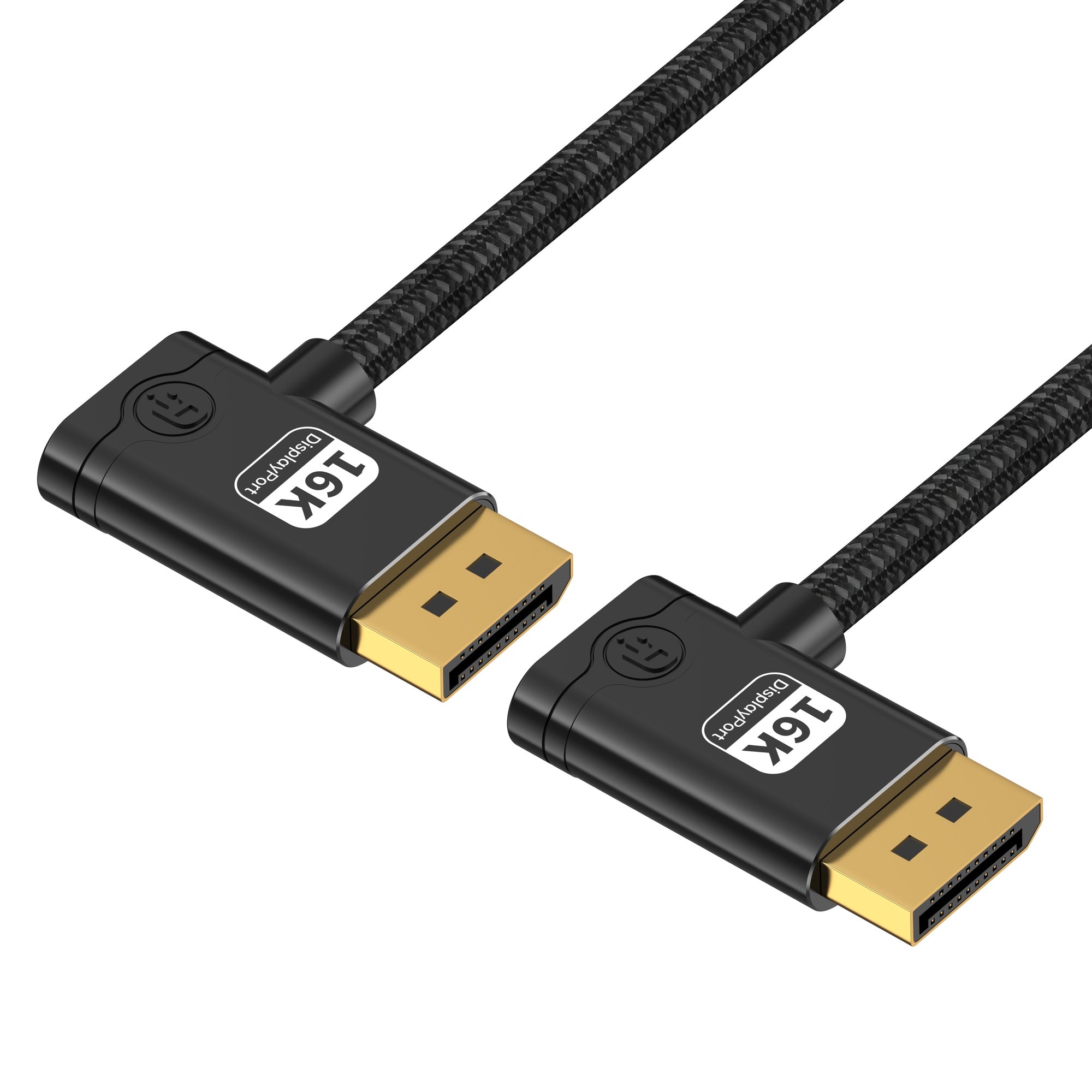 NÖRDIC 2 m nylonflätad DisplayPort 2.1 kabel DP80 UHBR20 80Gbps 16K/10K/8K@60Hz 4K@240/165/144Hz DSC 1.2a HDR HDCP 2.2 FreeSync G-Sync