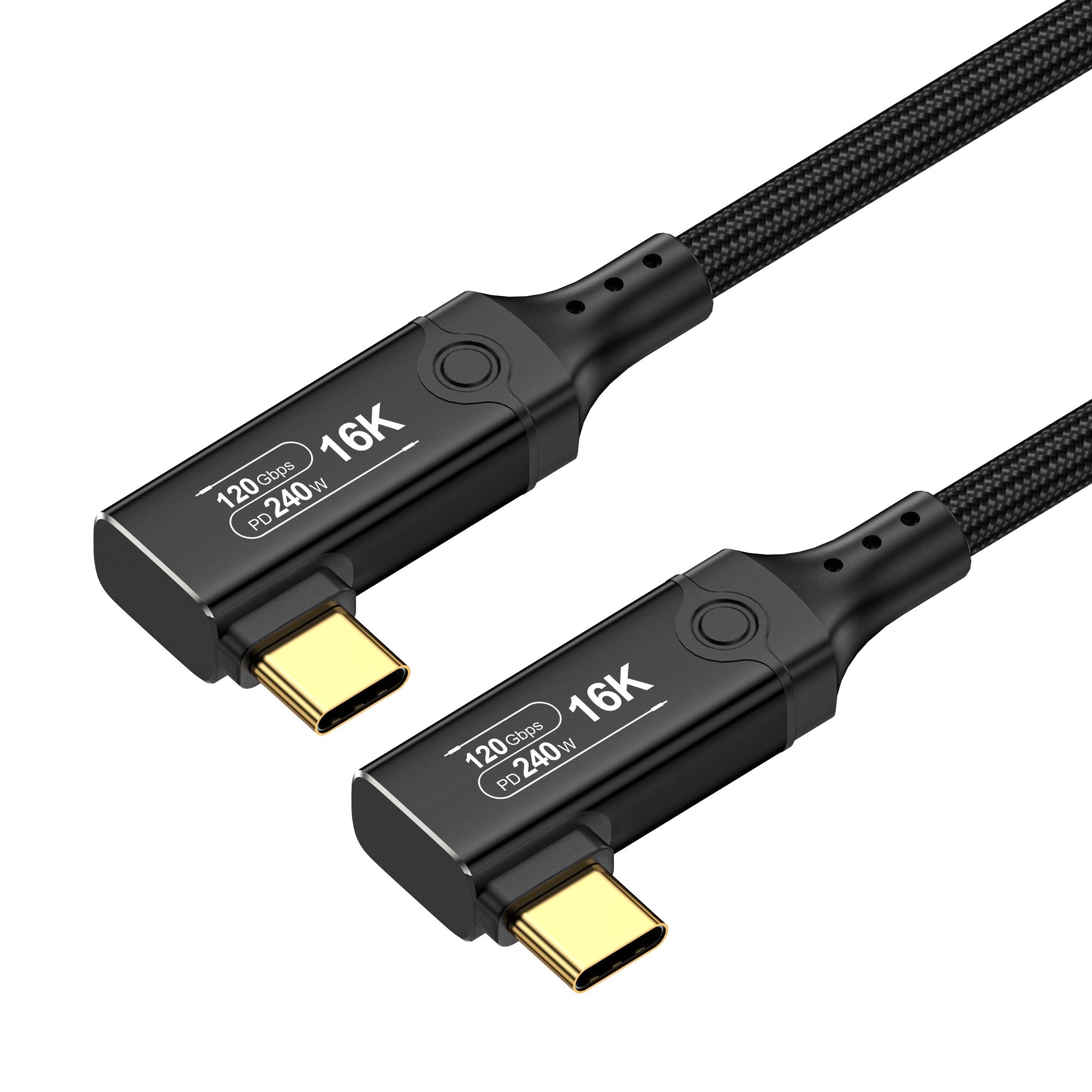 NÖRDIC 2m vinklad USB4 V2.0 120G 16K 240W kompatibel med Thunderbolt 5/4/3