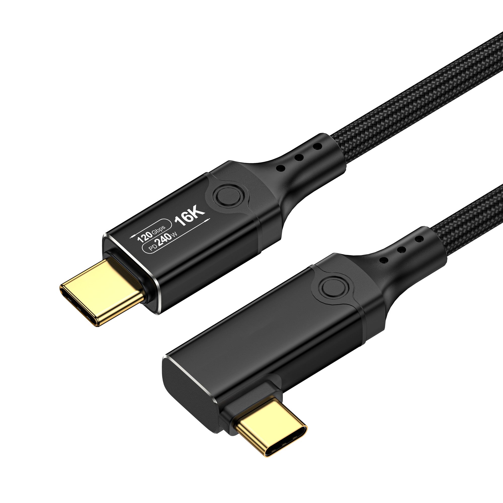 NÖRDIC 2m vinklad USB4 V2.0 120G 16K 240W kompatibel med Thunderbolt