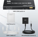 NÖRDIC USB C till HDMI KVM-switch 4K 60Hz, Type-C KVM-switch HDMI för 2 datorer 1 HDMI-skärm
