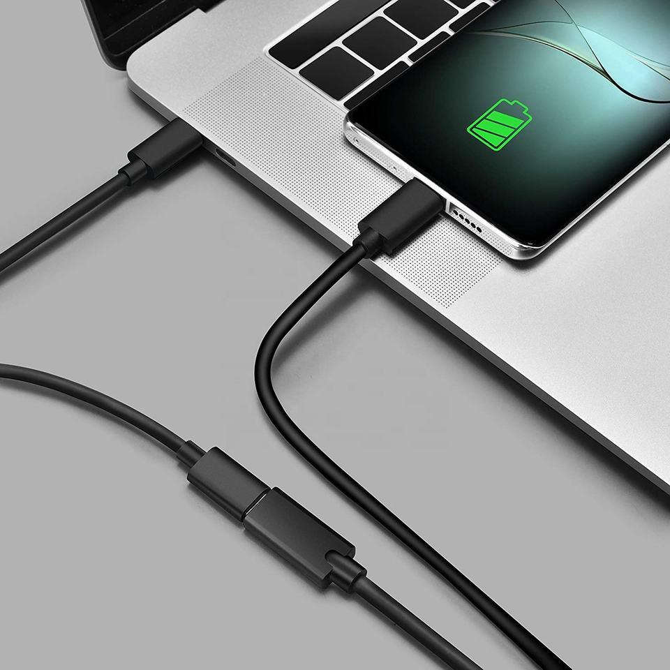 NÖRDIC 30cm USB2.0 USB-C ha till C ho förlängningskabel 2,4A 480Mbps 12W