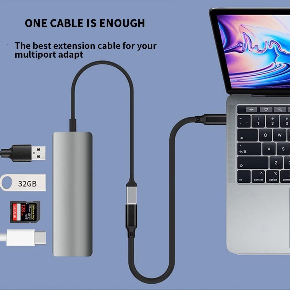 NÖRDIC 30cm USB2.0 USB-C ha till C ho förlängningskabel 2,4A 480Mbps 12W