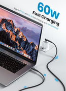 NÖRDIC 3m USB 2.0 USB-C till C kabel för iPhone 15/15 Pro/15 Plus/15 Pro Max 3A 480Mbps 60W