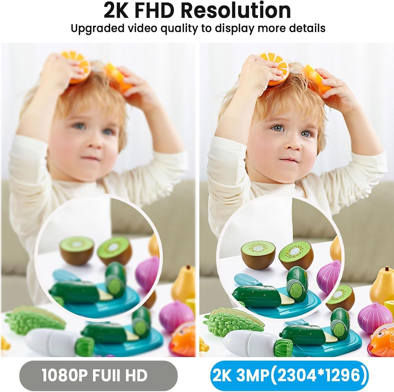 NÖRDIC 4G-Övervakningskamera, 2K QHD inomhuskamera, radarbaserad rörelsedetektering, kompatibel med SIM, utan WiFi krav