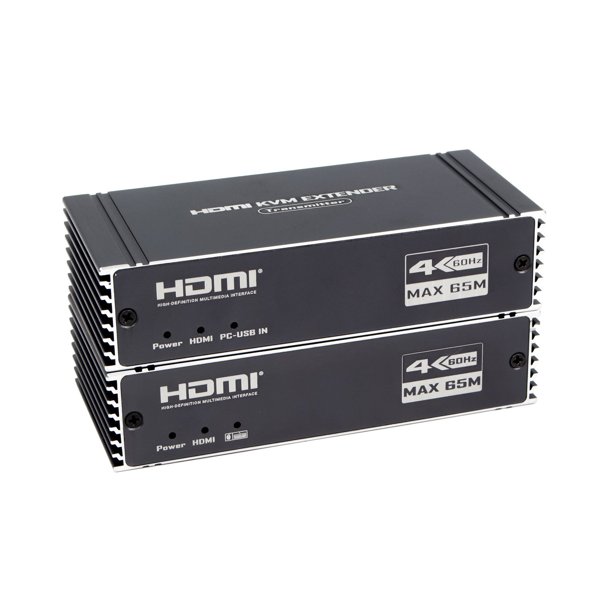 NÖRDIC 4K 60Hz 65 m HDMI KVM-förlängare med USB över Cat5e/Cat6 POC med loop-stöd för USB-tangentbord och mus till PC-dator