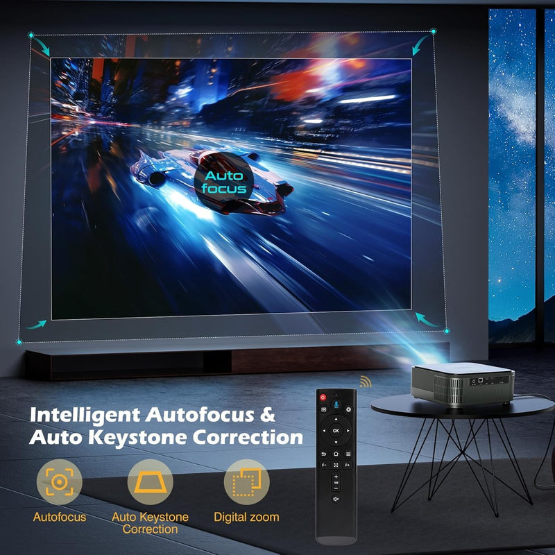 NÖRDIC 4K Projektor 500ANSI Resolution Dual band Bluetooth 5.1