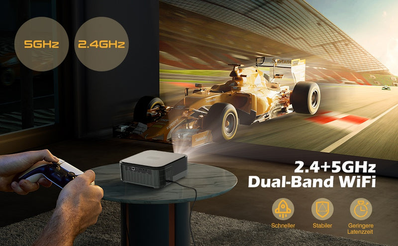 NÖRDIC 4K Projektor 500ANSI Resolution Dual band Bluetooth 5.1