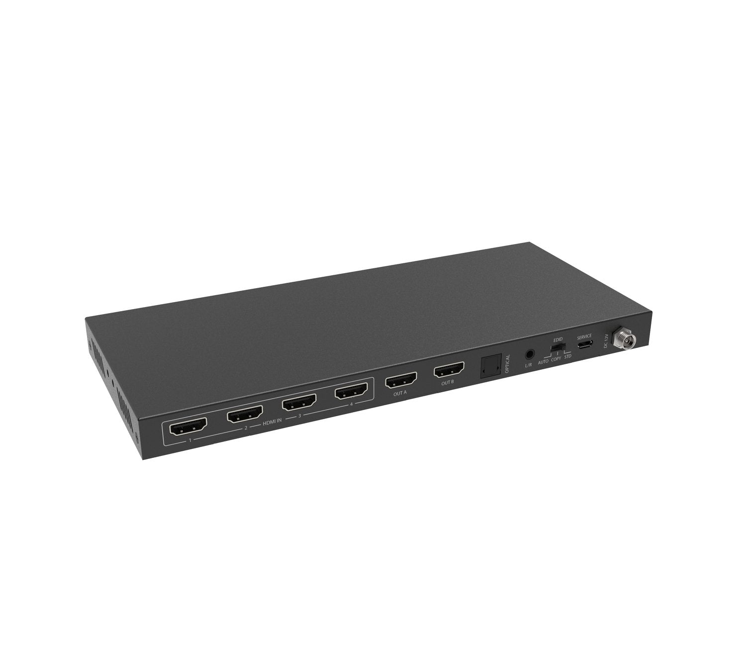 NÖRDIC 4K HDMI 2.0 Matrix 4x2 switch med Extractor Toslink & Stereo EDID HDR Dolby ARC