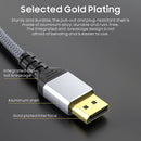 NÖRDIC 50cm Displayport till Displayport kabel ver 1.4 UHD 8K i 60Hz 32,4Gbps 10-bit HDR dubbelskärmad ren koppar 99,99%