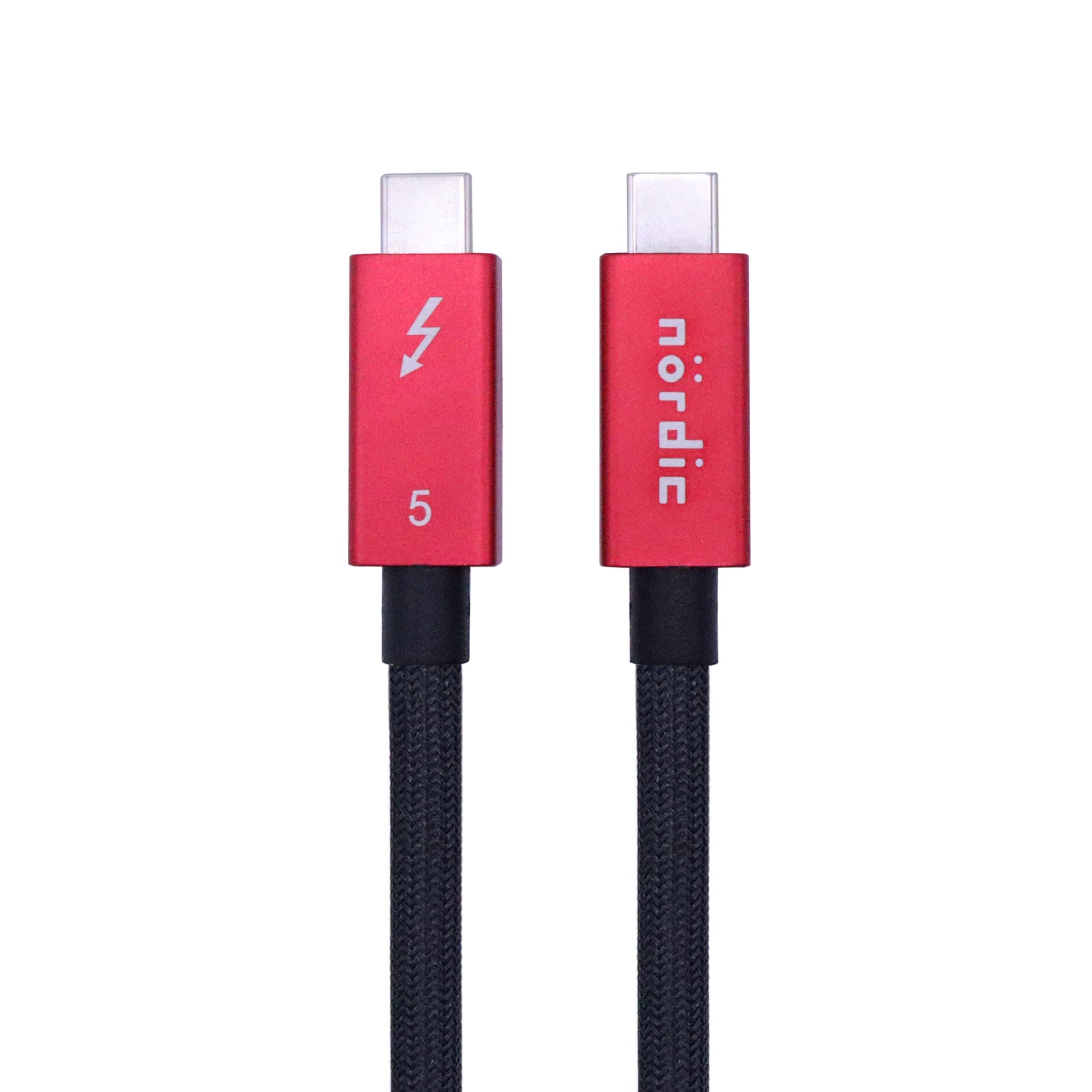 NÖRDIC 50cm Thunderbolt 5 kabel 80Gbps dataöverföring 240W laddning 120Gbps bandbredd 16K60Hz 8K60Hz 4K540Hz