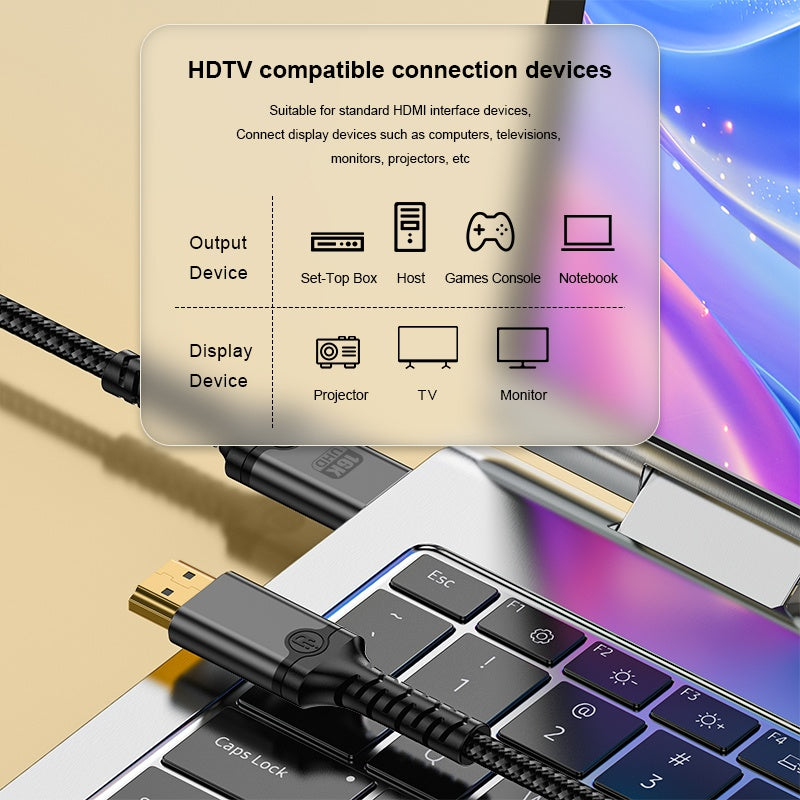 NÖRDIC 5m HDMI 2.2 kabel 96 Gbps, stöd för 16K 60Hz, 8K 240Hz, 4K 480Hz, HDCP 2.2 & 2.3, DTS:X, Dynamic HDR10+ och eARC