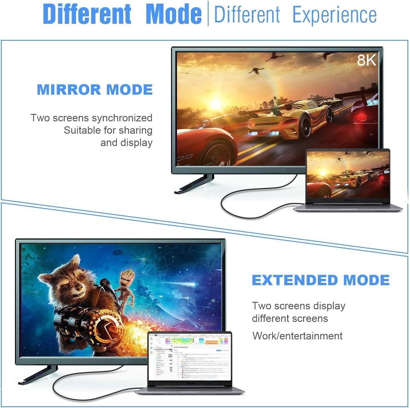 NÖRDIC 5m USBC till DP 1.4 kabel 8K60Hz 4K120Hz 32,4Gbps