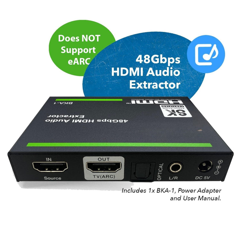 NÖRDIC 8K HDMI 2.1 eARC/ARC Extraktor - SPDIF + 3.5mm extrahering, HDMI CEC Dolby Digital/DTS, Atmos, Dolby Vision, HDR10+