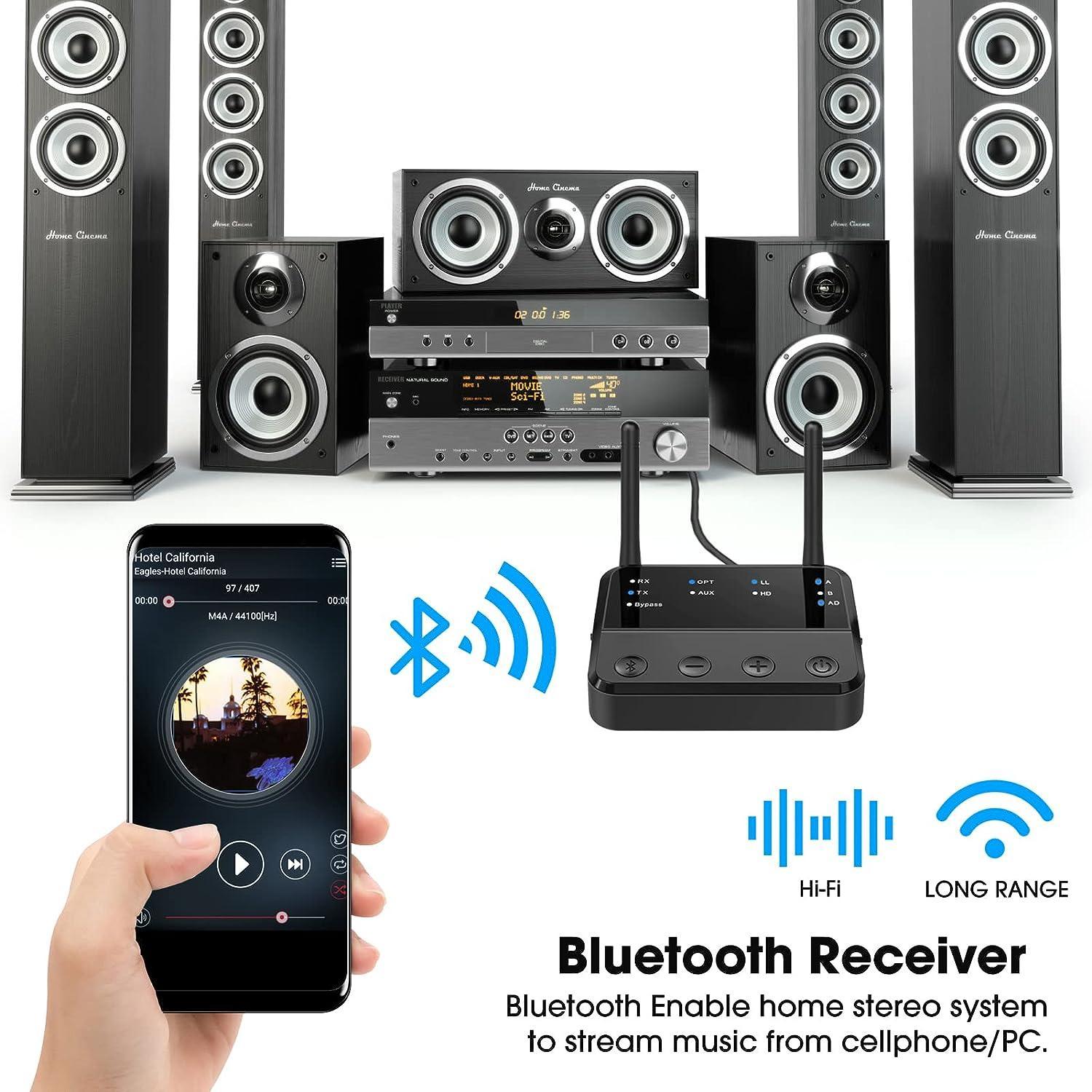 NÖRDIC Bluetooth 5.2 trådlös sändare dual link mottagare DAC Qualcomm aptXLL aptX HD 3.5mm AUX RCA optisk